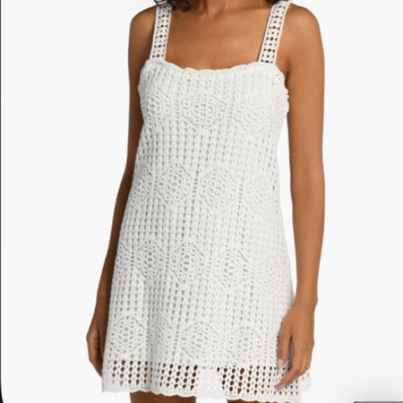 La Blanca Other - (SHELL) La Blanca White Crochet Swim Coverup